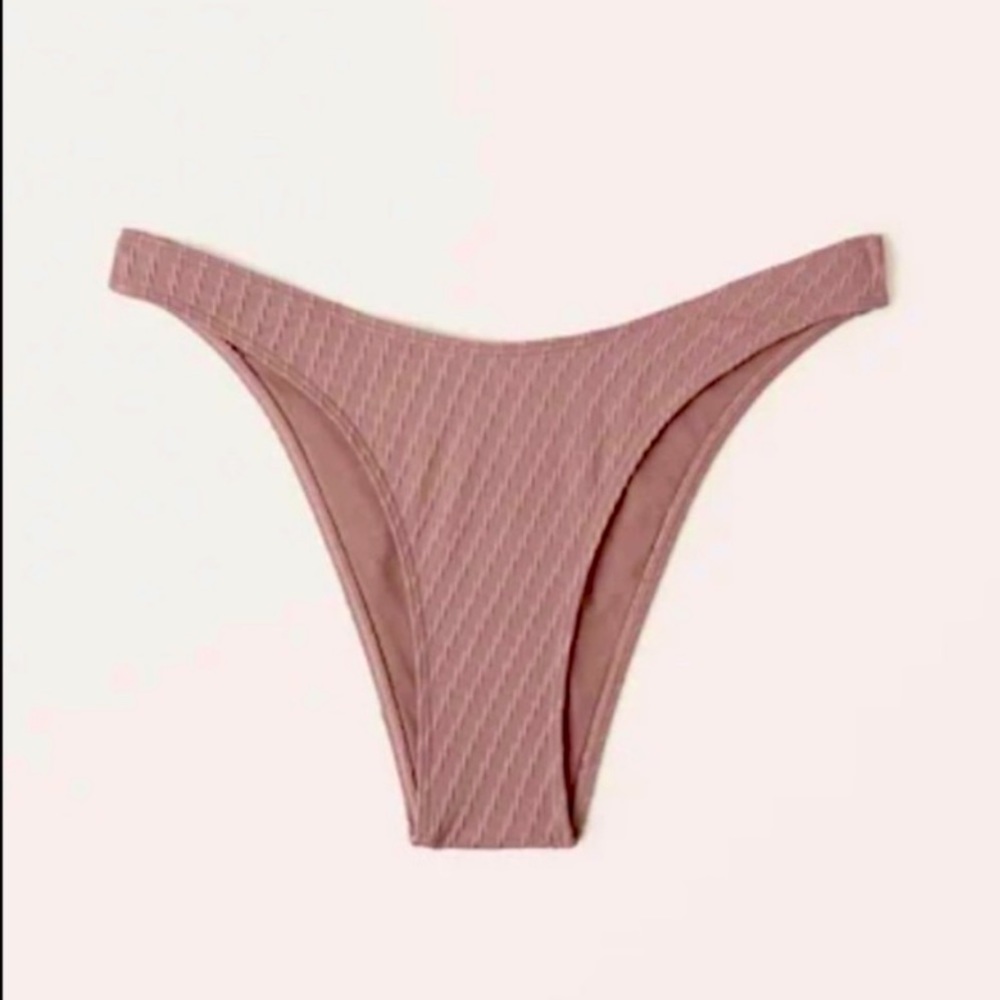 Abercrombie & Fitch swim high leg cheeky bikini bottoms - mauve